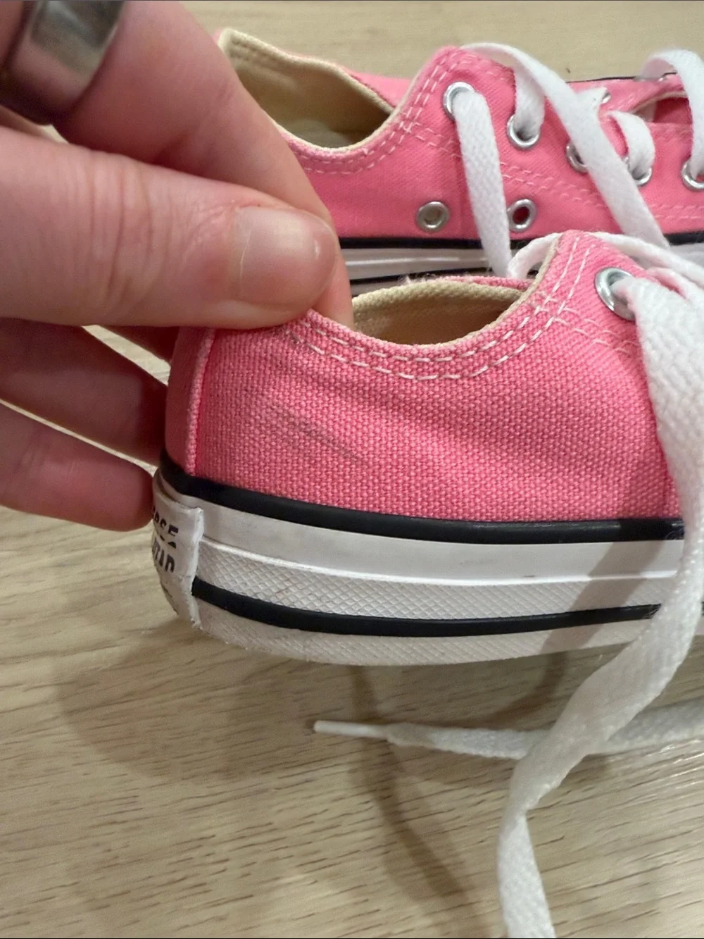 Converse Kids 11 Pink Canvas Low-Top Sneakers